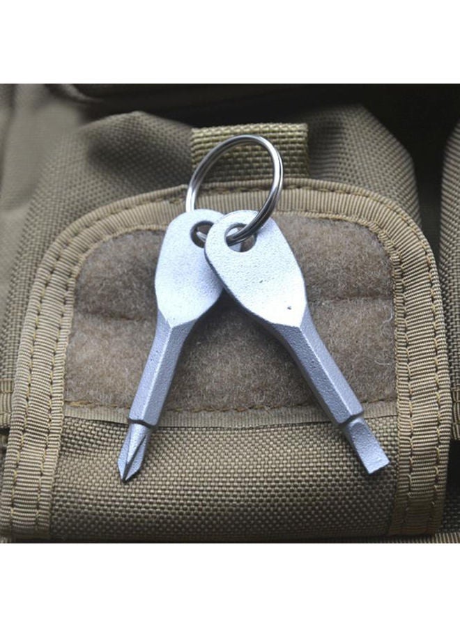 NIBEMINENT 2 Key Shape Pocket Tool Screwdriver Grey  - Image 2