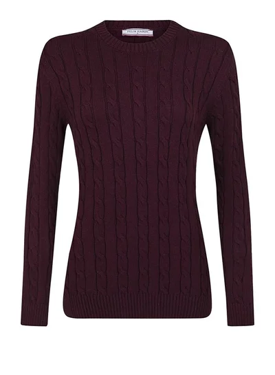فيليكس هاردي V-Neck Cable Knit Pullover