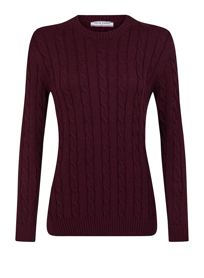 FELIX HARDY V-Neck Cable Knit Pullover