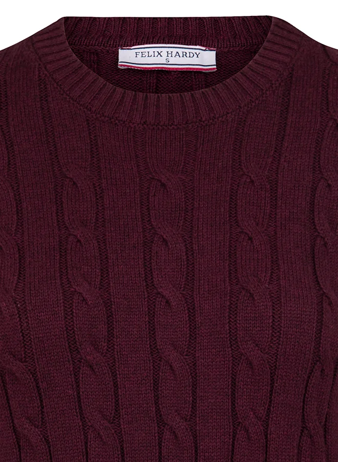 FELIX HARDY V-Neck Cable Knit Pullover