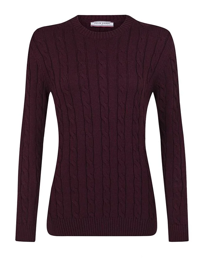 V-Neck Cable Knit Pullover