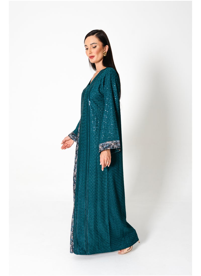 اكسا جلابية مطرزة لامعة  - Image 5
