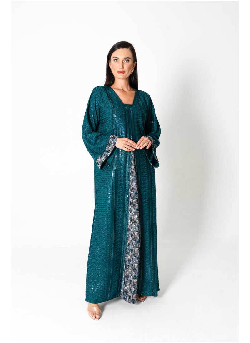 اكسا جلابية مطرزة لامعة  - Image 1