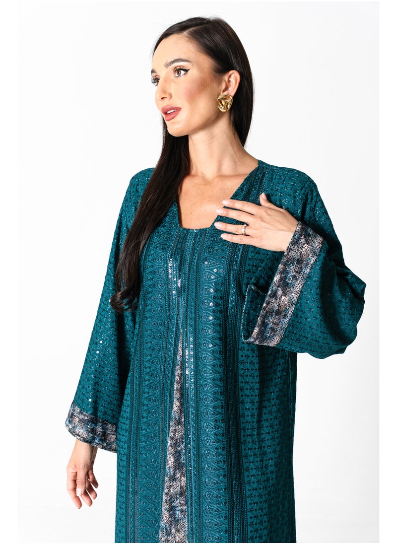 اكسا جلابية مطرزة لامعة  - Image 2