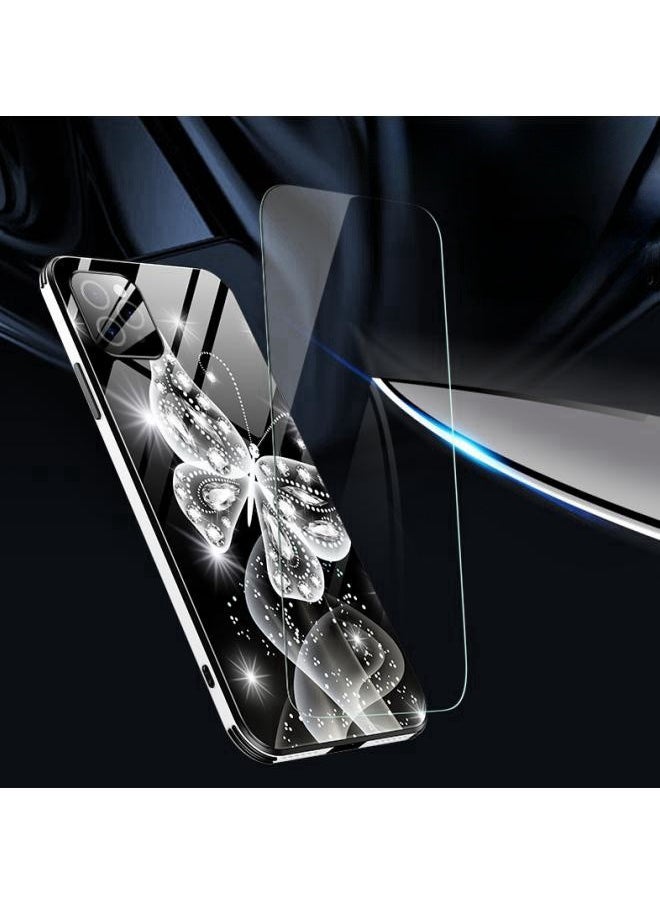 WAOKN - for iPhone 15 Pro Max Case,Mobile Phone Case Suitable for Apple IPhone 15 Pro Max Women's Butterfly Pattern Tempered Glass Lens Protective Case - Image 1