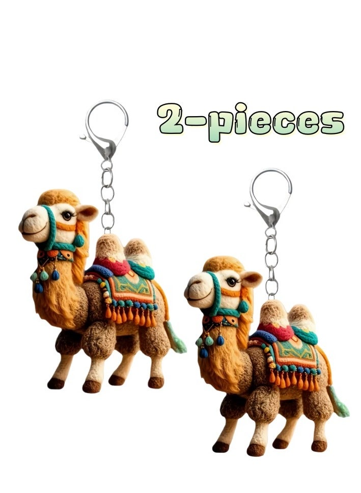 2 pieces of camel hanging accessories, used for keychains, bags, car parts, and gifts - Image 1