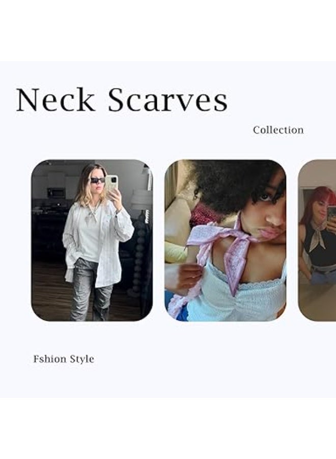 SUNSAR 4pcs Women's Fashion Scarf, Multifunctional Boho Scarf Headband Satin Scarf Wrap Hair Accessories, Face Bandana Fashion, Variety of Patterns and Colors - Image 4