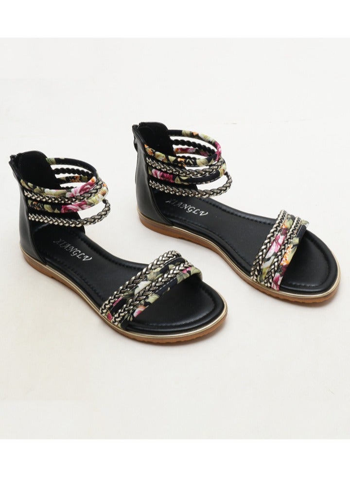 سيكيتو جديد النساء شقة قاع عطلة عادية الرومانية الصنادل - Image 2