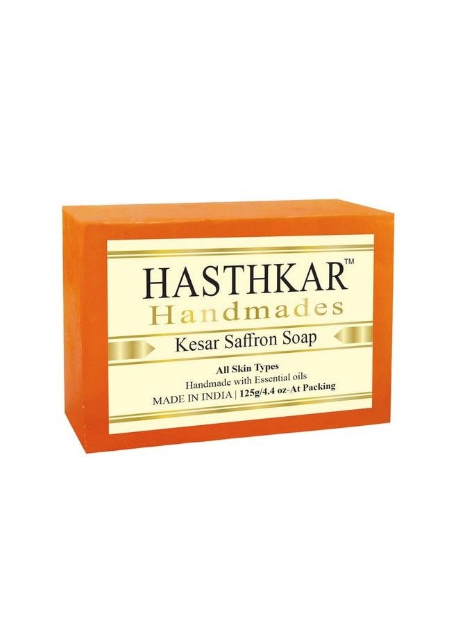 byPurenaturals Hasthkar Handmades Handmade Ayurvedic Natural Herbal Kesar Saffron Soap Bar 125Gm  - Image 2