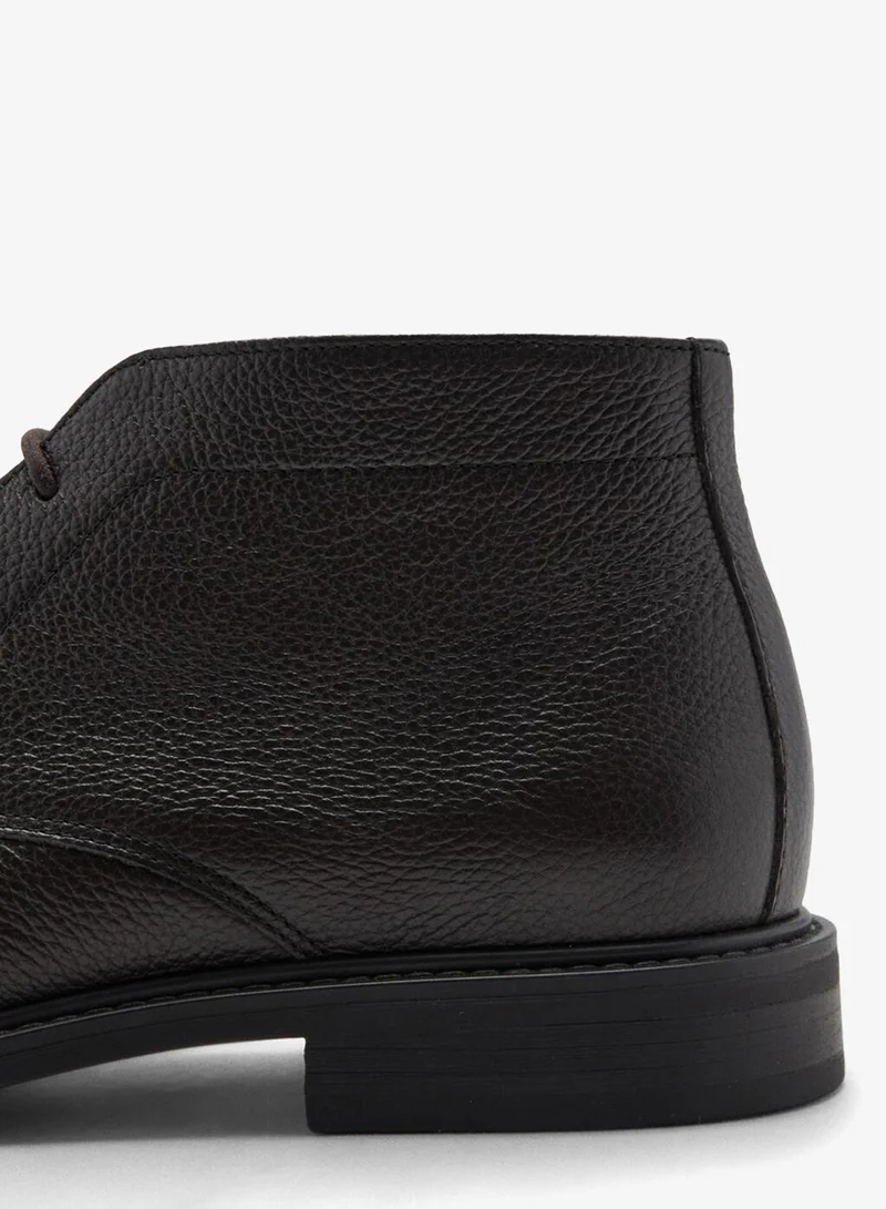 Mango Man Lace-up leather ankle boots