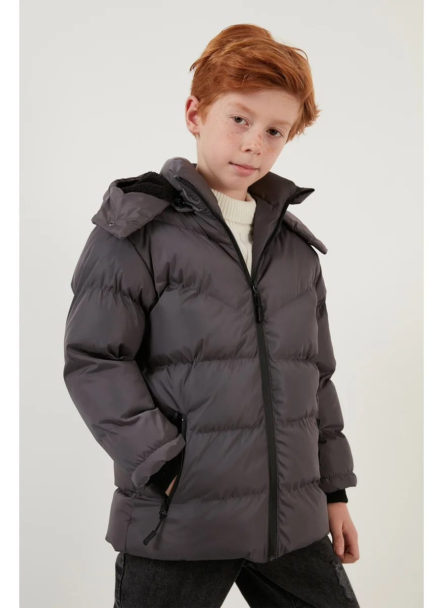 Lela Plush Lined Removable Hooded Winter Coat with Pockets Boys' Coat 5761587