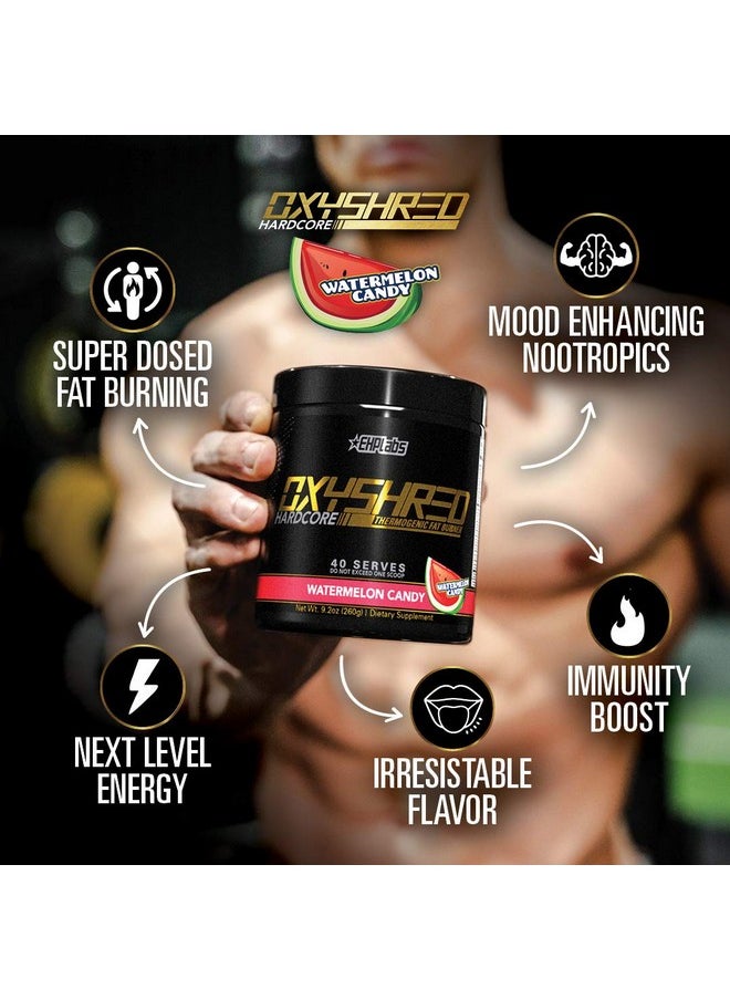 EHP Labs Ehplabs Oxyshred Hardcore Thermogenic Pre Workout Powder For Shredding Preworkout Powder With L Glutamine & Acetyl L Carnitine Energy Boost Drink 150Mg Of Caffeine Watermelon Candy 40 Servings  - Image 3