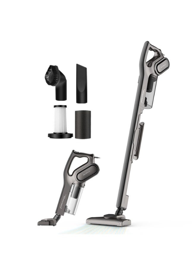 ديرما Deerma DX700s 2 في 1 مكنسة كهربائية محمولة 600 واط سلكية خفيفة الوزن فائقة الهدوء بقوة 15 كيلو باسكال وتقنية شفط الثقب الأسود | -  أسود  - Image 1