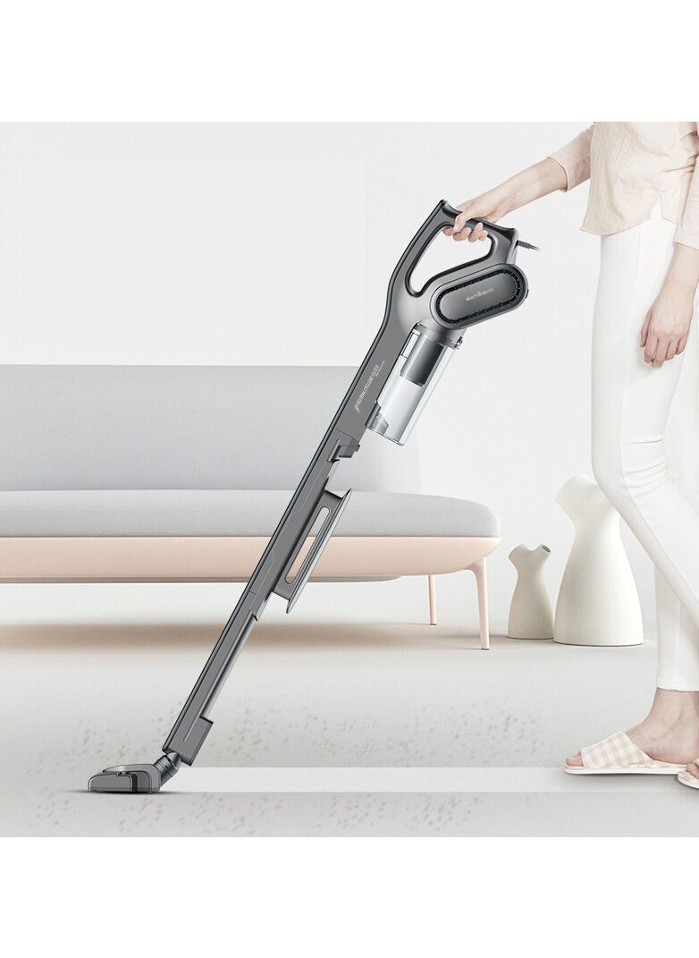 ديرما - Deerma DX700s 2 في 1 مكنسة كهربائية محمولة 600 واط سلكية خفيفة الوزن فائقة الهدوء بقوة 15 كيلو باسكال وتقنية شفط الثقب الأسود | -  أسود - Image 1