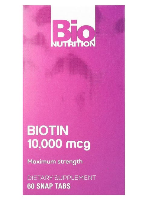 Biotin Maximum Strength 10000 mcg 60 Snap Tabs