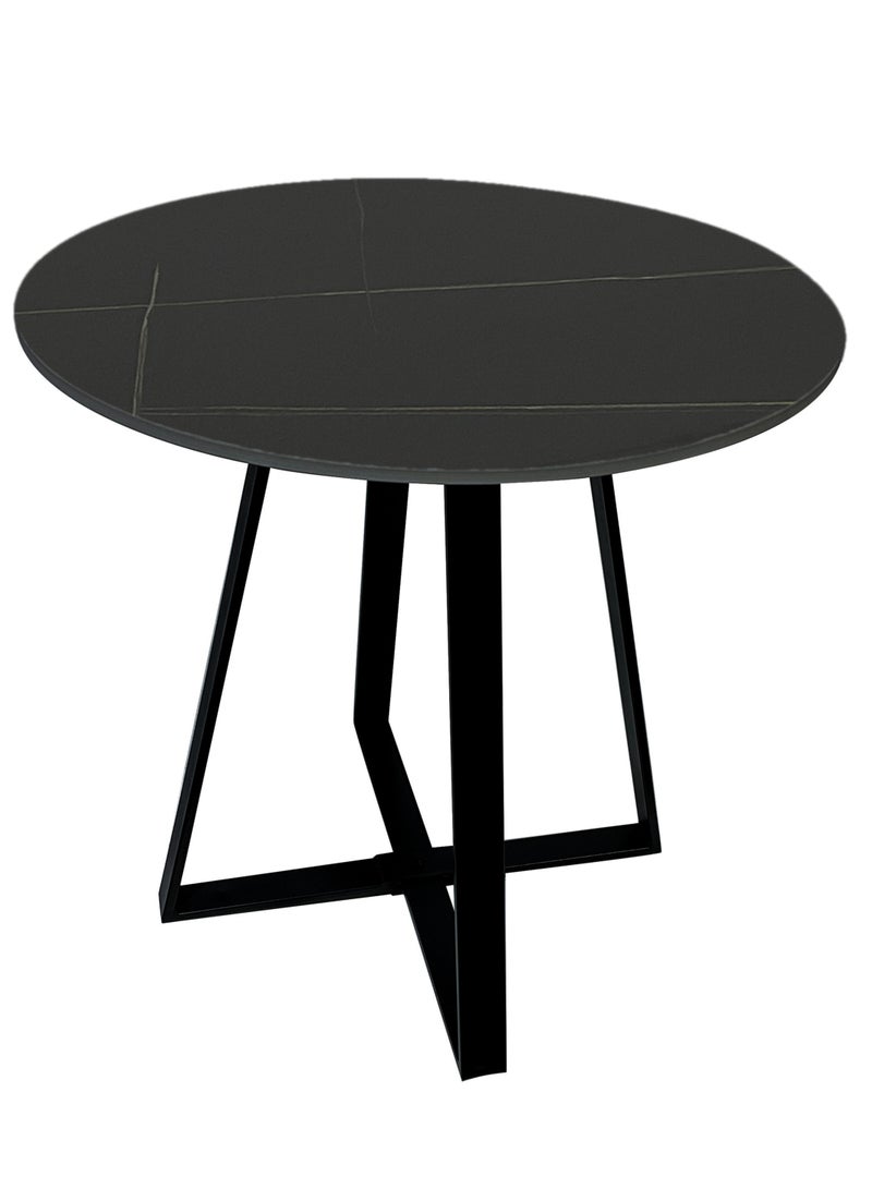 Maple Home Accent Round Side Table Luxury Sturdy Metal Frame Legs Coffee Table Marble Top End Table Rust Resistant Bedside Sofa Living Bedroom Furniture