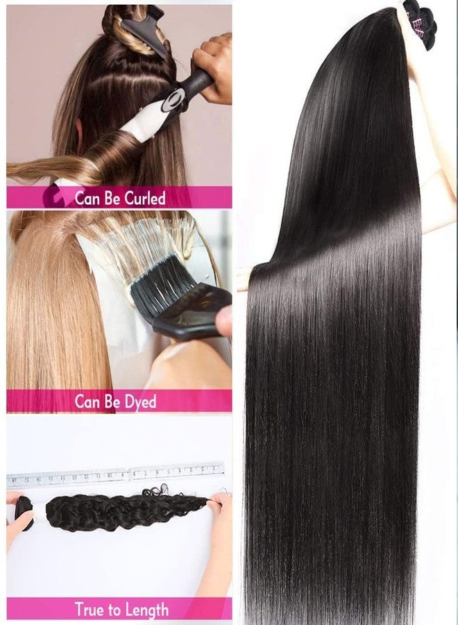 فانلوف حزم شعر فانلوف الطبيعي الأملس، 18، 20، 22 بوصة، شعر ريمي طبيعي 100% غير معالج، 3 حزم، لون طبيعي - Image 4
