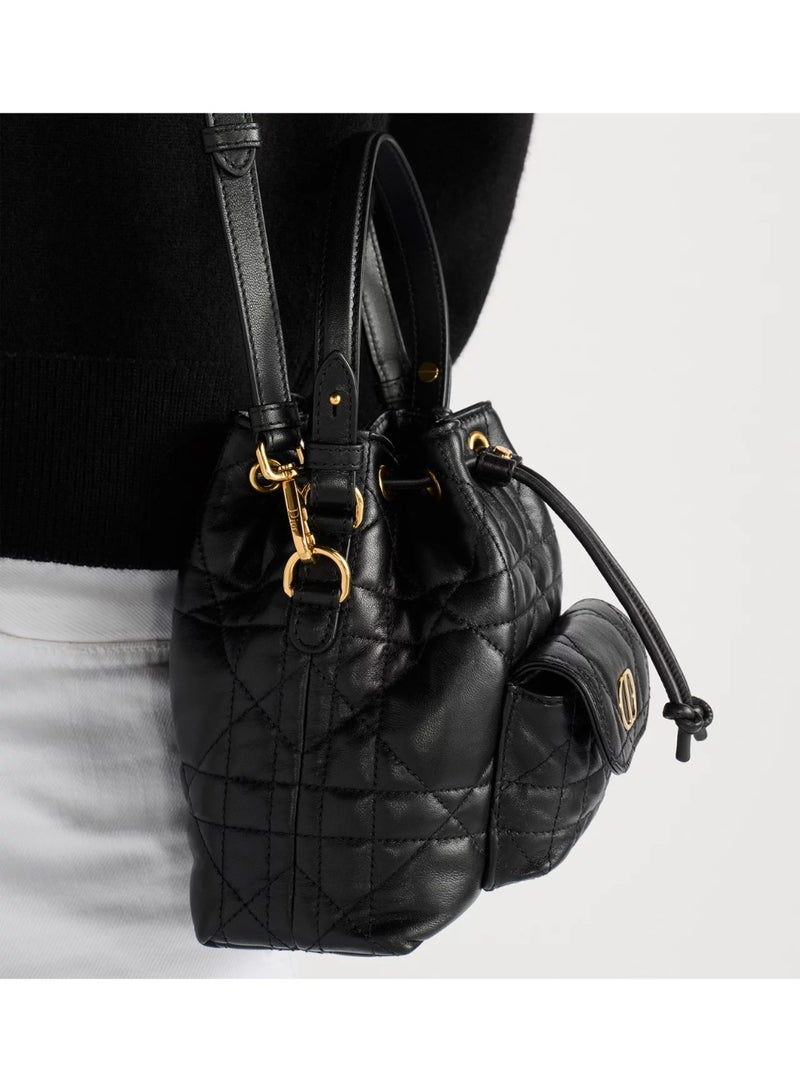 Dior Addict Mini Dior Caro Bucket Bag Drawstring Handbag Shoulder Crossbody Bag - Image 3
