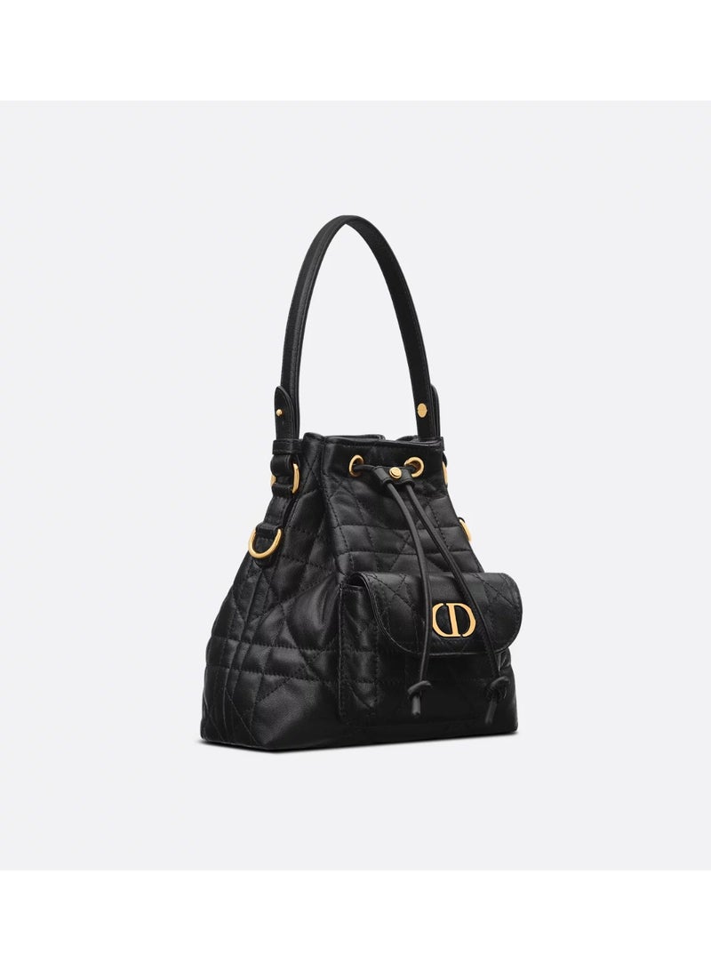 Dior Addict Mini Dior Caro Bucket Bag Drawstring Handbag Shoulder Crossbody Bag - Image 5