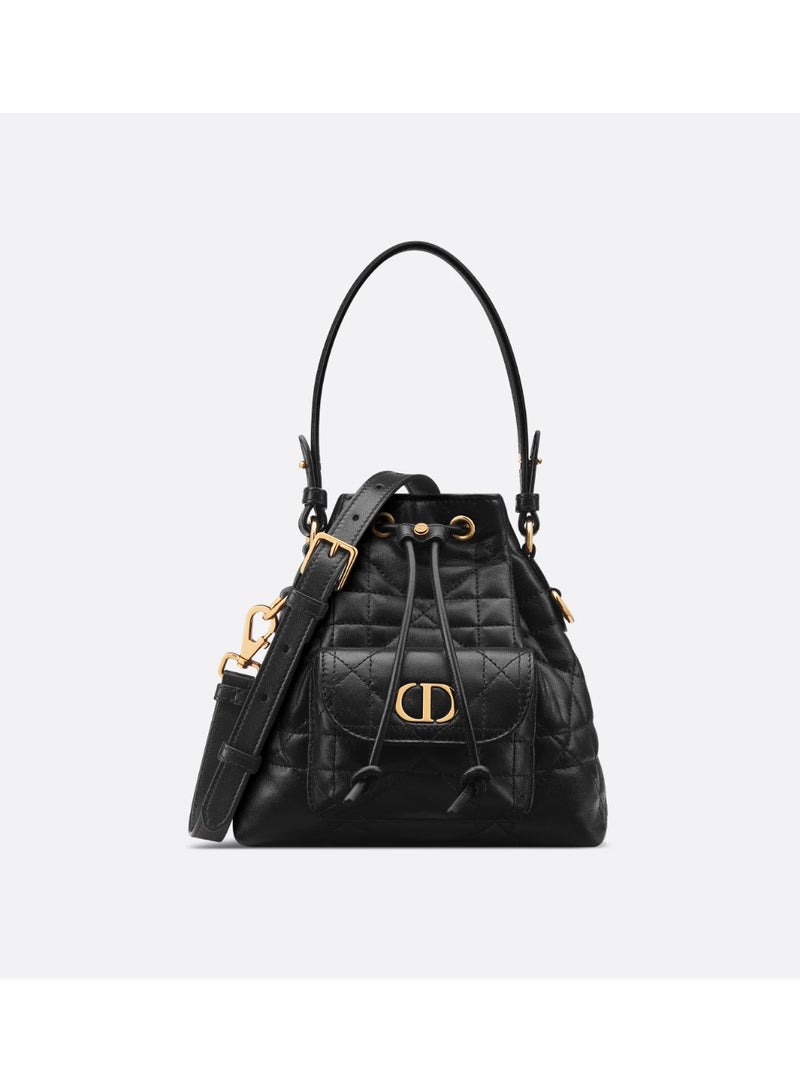 Dior Addict Mini Dior Caro Bucket Bag Drawstring Handbag Shoulder Crossbody Bag - Image 1