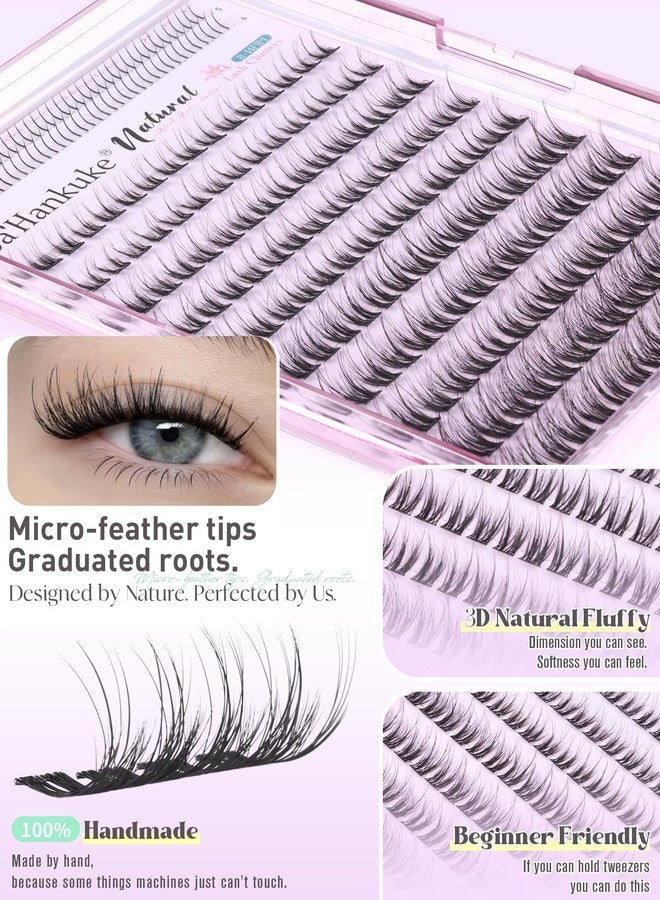 Boahankuke Natural Short Lash Clusters with Bottom Lash Clusters 8-14MM Wispy Eyelash Clusters C Curl Cluster Eyelash Extensions DIY Cluster Lashes for Clean Girl Daily Wear Individual Lashes with Thin Lash Band - Image 5