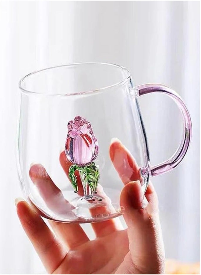 Borosilicate Three-Dimensional Coffee Cup with Handle 300 ML (Flower) - pzsku/Z27E9D61CBCB1EFDF3593Z/45/_/1733821227/ff9253f4-739e-4bbe-ae5c-ac29bcee3b65