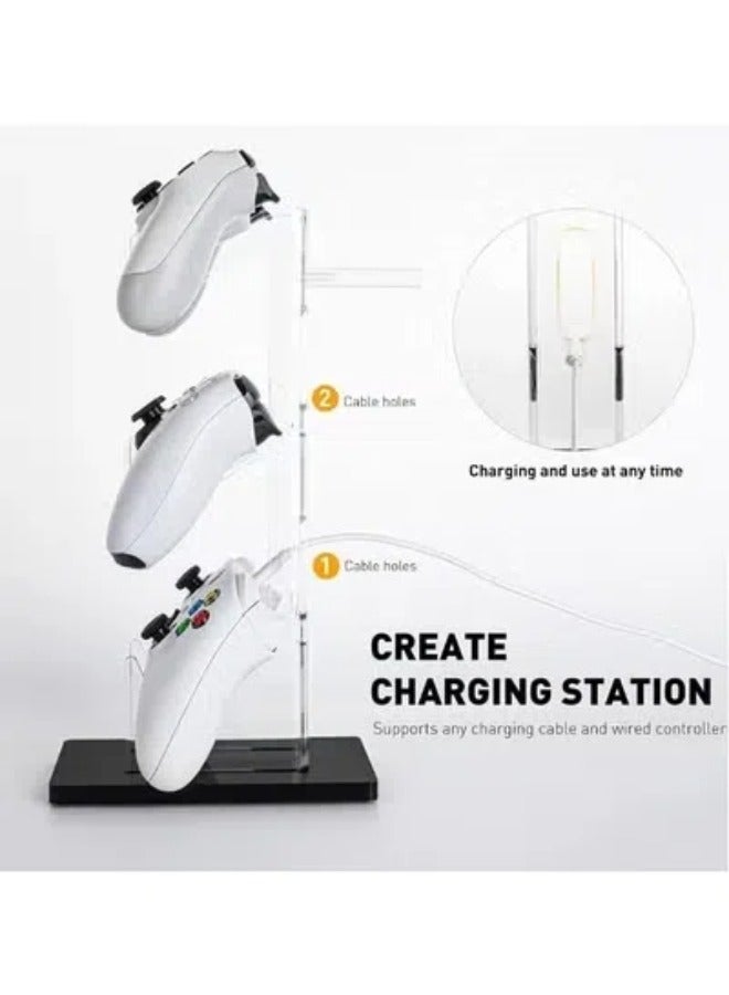 3-Tier Acrylic Game Controller Stand For PS4/PS5/XBOX ONE/SWITCH,Game Controller Holder Headset Stand, Gaming Accessories，Universal Design  - Image 4