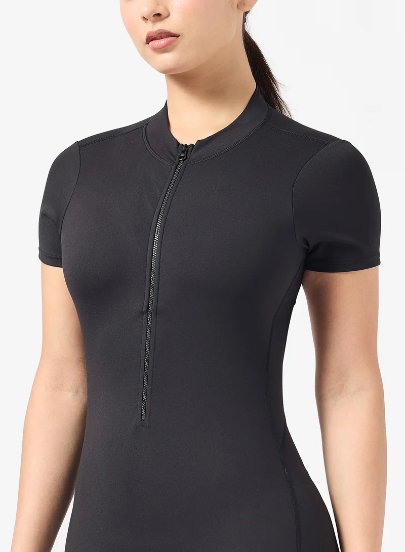 FRWD  Back Cutout Detail Zip Up Onesie for Women | Best Price UAE