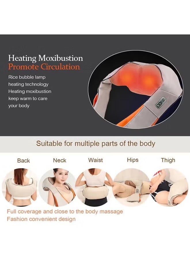 U Shape Electric Shiatsu Neck And Shoulder Back Foot Waist Abdominal Body Massager with Heat Vibration Deep Tissue Cervical Kneading Pillow For Muscle Pain Relief - Image 4