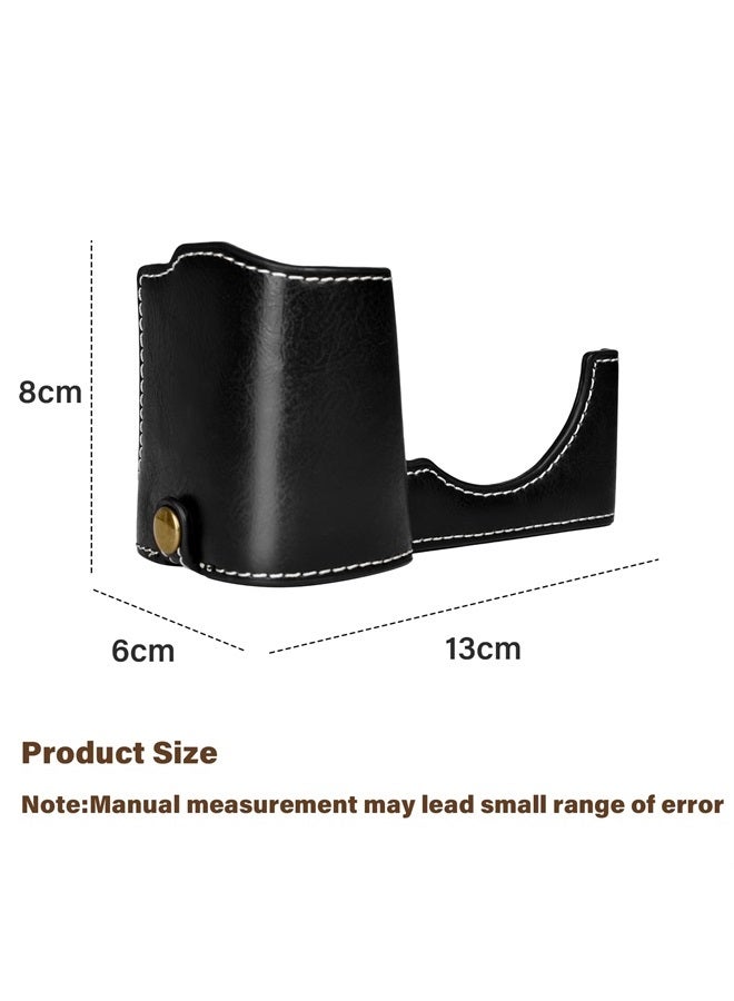 Rieibi حافظة كاميرا ZV-E1، حافظة نصفية من جلد PU متوافقة مع Sony ZV-E1، ZVE1، سوداء - Image 3