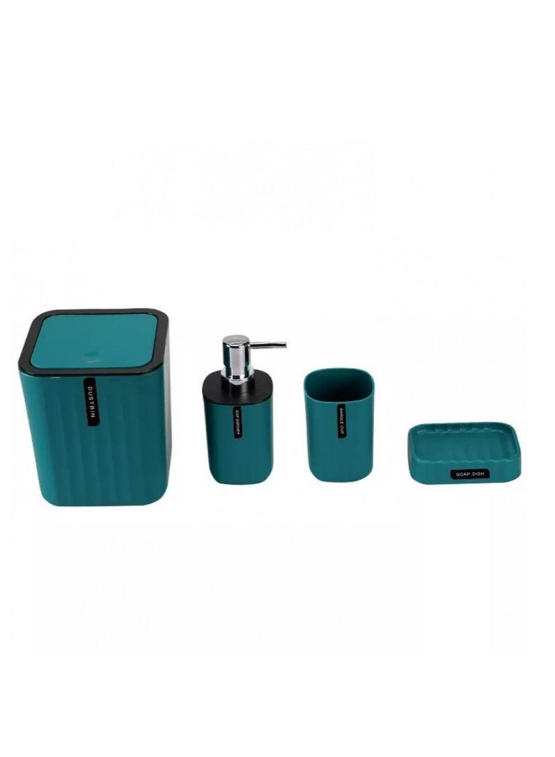 SANITARY Ware's Window 4-Piece Bathroom Accessories Set-Blue - Image 1
