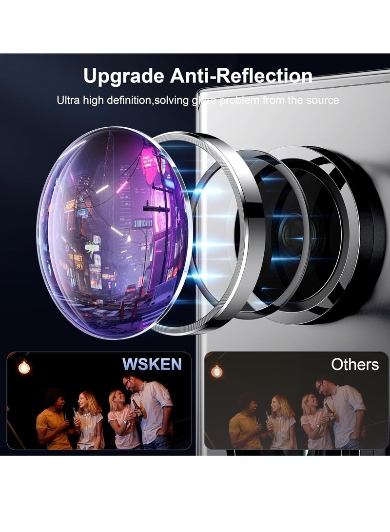 ELTRAZONE Samsung Galaxy S24 Ultra Camera Lens Protector, Ultra Thin Scratch Resistant 9H Tempered Glass with Aluminum Metal Circle Camera Screen Protector Cover Accessories, Silver - Image 2