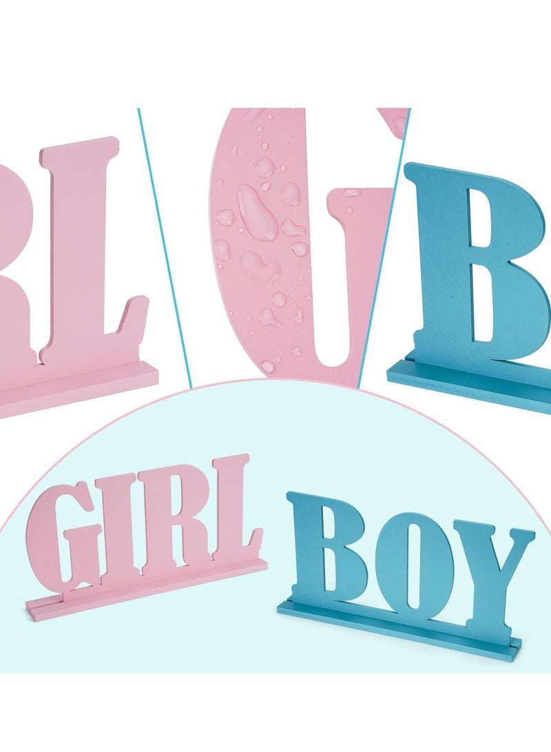 Excefore Gender Reveal Decorations, Boy or girl Wooden Blue and Pink Letter Sign, Boy Girl Wooden Table Decorations - Image 4