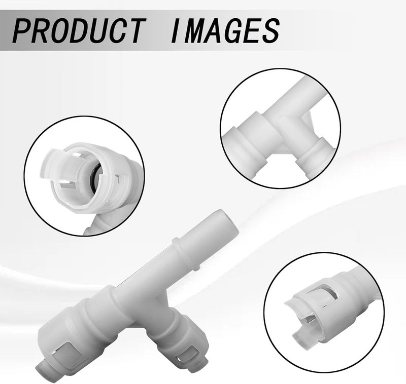 Hirificing Car Heater Core Hose Fitting Connector #15055343 15055342 800-413CD, Heater Coolant Hose Junction Cooling Water Pipe T-connector Joint For Select Cadillac Chevrolet GMC Silverado(White) - Image 3