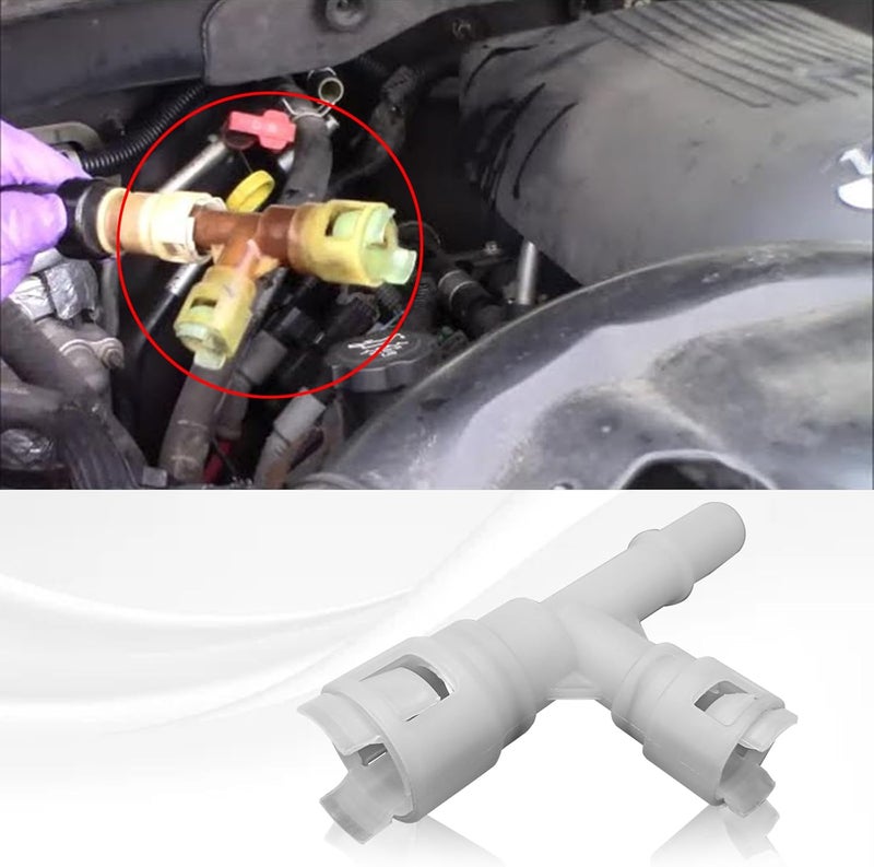 Hirificing Car Heater Core Hose Fitting Connector #15055343 15055342 800-413CD, Heater Coolant Hose Junction Cooling Water Pipe T-connector Joint For Select Cadillac Chevrolet GMC Silverado(White) - Image 4