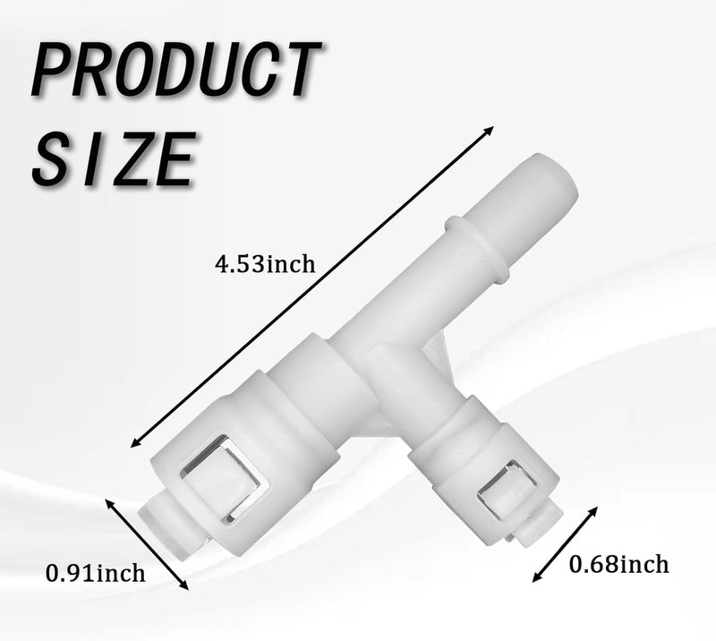 Hirificing Car Heater Core Hose Fitting Connector #15055343 15055342 800-413CD, Heater Coolant Hose Junction Cooling Water Pipe T-connector Joint For Select Cadillac Chevrolet GMC Silverado(White) - Image 2