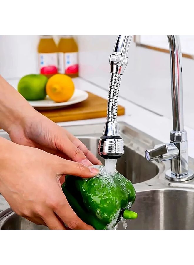1 قطعة رشاش حنفية مطبخ دوارة 360 درجة، فوهة دوارة عالية الضغط خالية من الرذاذ - Image 1