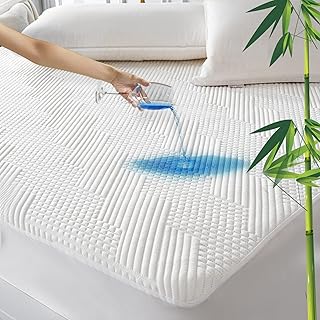 GRT Bamboo Cooling Waterproof Mattress Protector Cal King Size - 3D Air Fiber Mattress Cover Breathable Ultra Soft, - Image 1