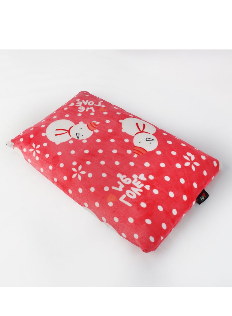 HT Medical sleeping pillow for children, decorated with a velvet cover with a soft texture, pink color  - Image 1