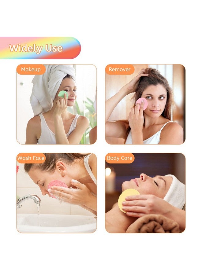 لوكسيف 120 قطعة من إسفنجة الوجه المضغوطة، إسفنجة تنظيف الوجه Luxiv 5 ألوان، إسفنجة مضغوطة لخبراء التجميل، إسفنجة غسيل وجه مستديرة للنساء، إسفنجة إزالة التقشير المضغوطة (مزيج الألوان A) - Image 5