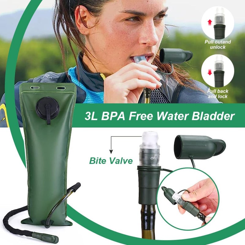Optifit حقيبة ظهر لترطيب ® مع خزان سعة 3 لتر، حقيبة ماء تكتيكية للمشي، ركوب الدراجات، الجري، المشي - Image 2