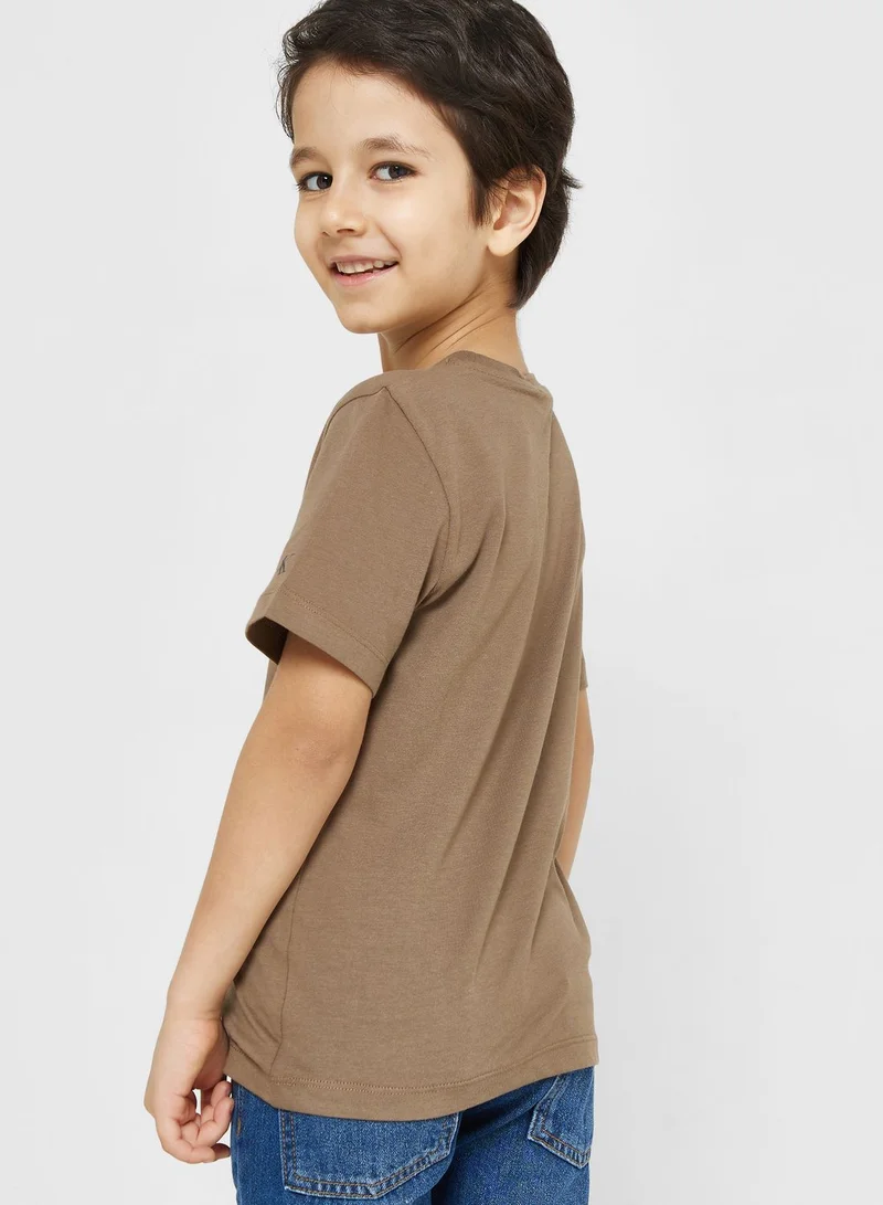 CALVIN KLEIN Kids Logo Printed Crew Neck T-Shirt