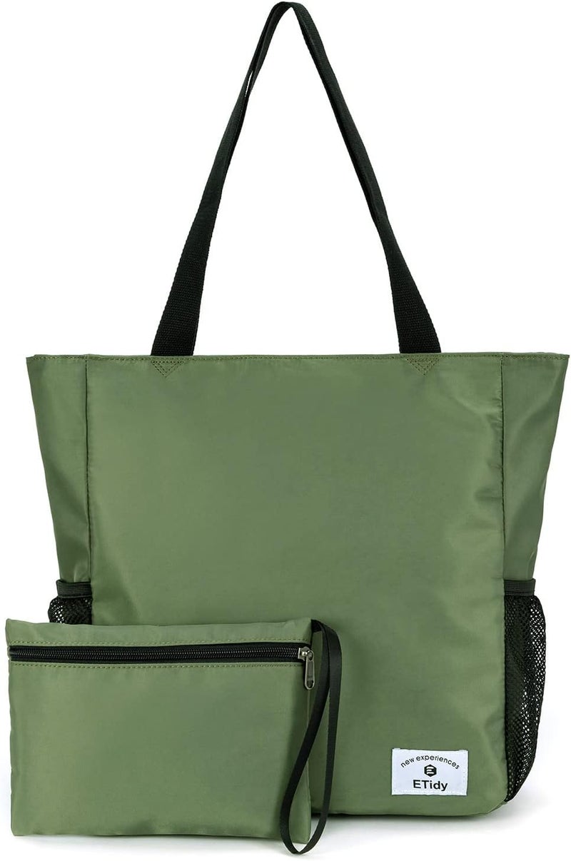 ETidy Large Capacity Foldable Tote Bag With Zipper Water-resistant SandproofWomen Beach Bag Handbag GymBag Travel ShoppingBag - Image 1