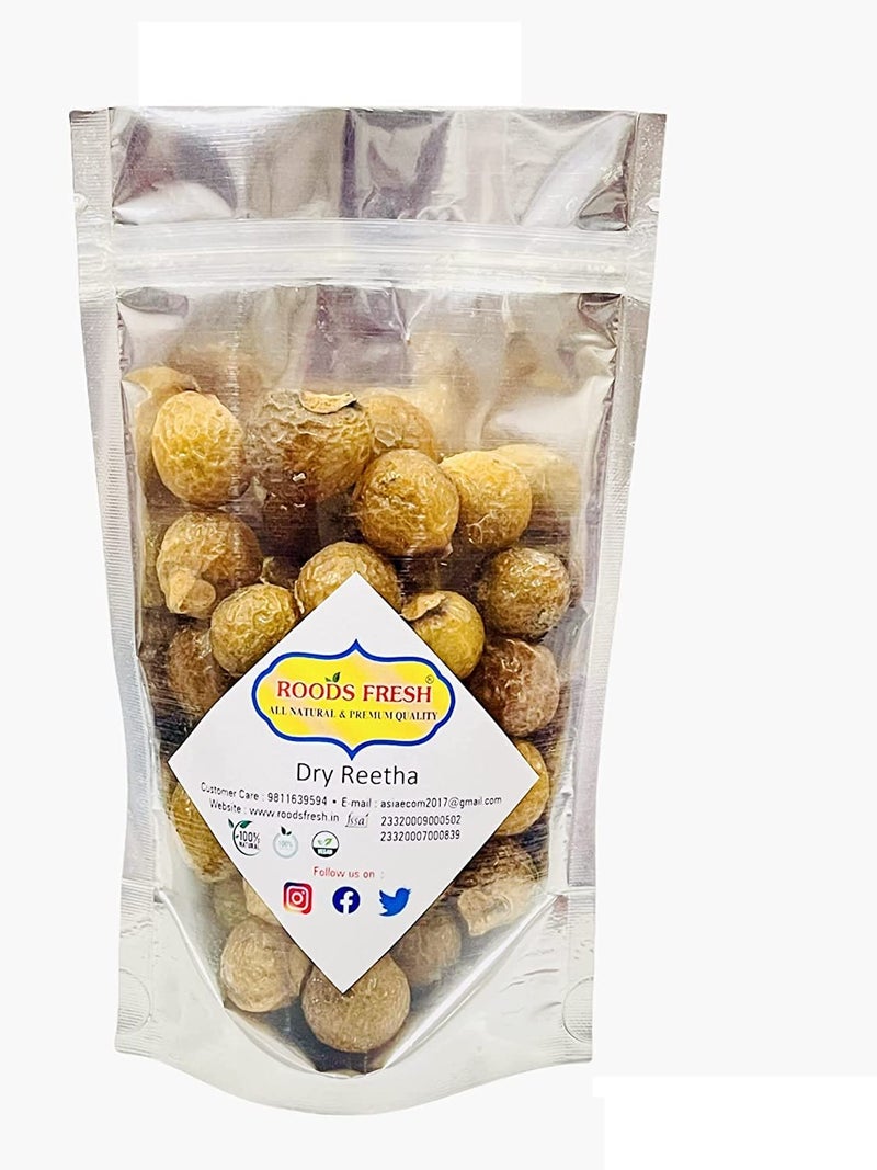 Roods Fresh Whole Dried Reetha Soap Nuts Aritha Raw raw reetha nutsraw reetha for hair 200 Gram - Image 1