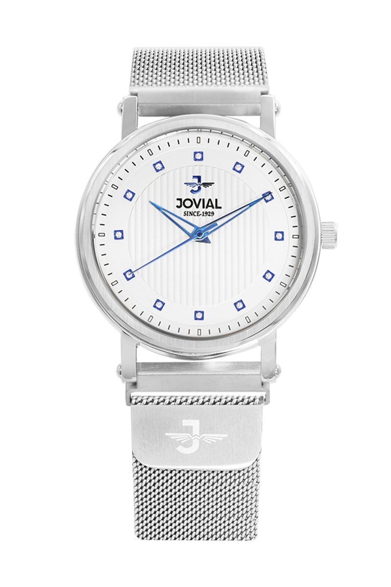 Jovial JOVIAL 5083LSMQ01E Women's Watch, Mesh Band, Magnetic Buckle, White Dial, Water Resistant, Analog, 30MM - Image 1