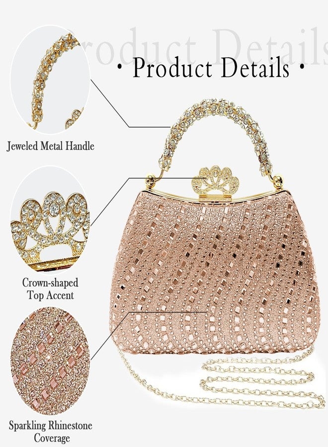 LJMBOEN Clutch Purses for Women Rhinestone Formal Evening Bag Sparkly Diamond Handbag for Cocktail Prom Party Wedding, Champagne - Image 4