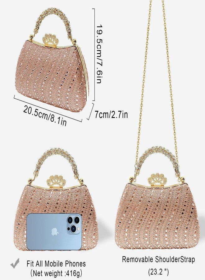 LJMBOEN Clutch Purses for Women Rhinestone Formal Evening Bag Sparkly Diamond Handbag for Cocktail Prom Party Wedding, Champagne - Image 5