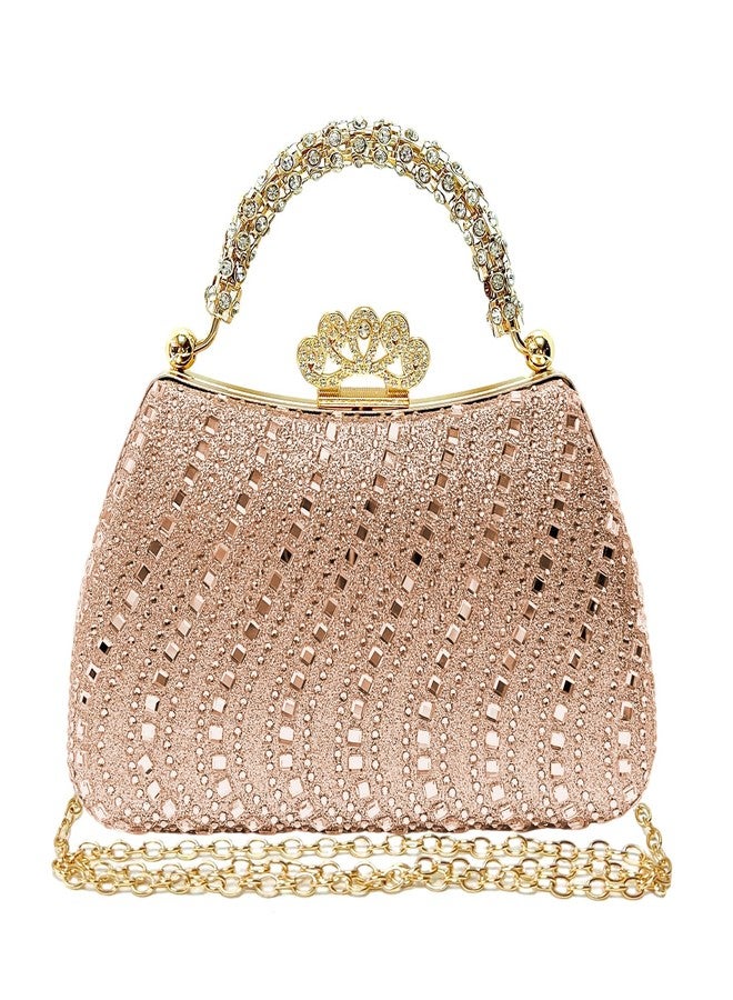 LJMBOEN Clutch Purses for Women Rhinestone Formal Evening Bag Sparkly Diamond Handbag for Cocktail Prom Party Wedding, Champagne - Image 1