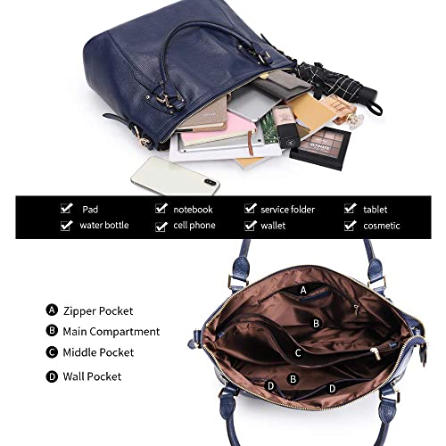 Kattee Leather Handbags Tote Shoulder Bag for Woman Satchel Designer Purse Top Handles Crossbody Bag Large Capacity - Image 4