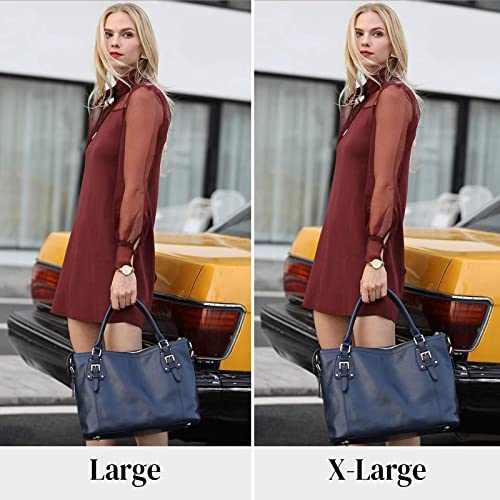 Kattee Leather Handbags Tote Shoulder Bag for Woman Satchel Designer Purse Top Handles Crossbody Bag Large Capacity - Image 2